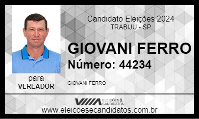 Candidato GIOVANI FERRO 2024 - TRABIJU - Eleições