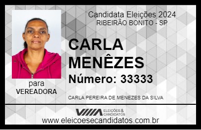 Candidato CARLA MENÊZES 2024 - RIBEIRÃO BONITO - Eleições