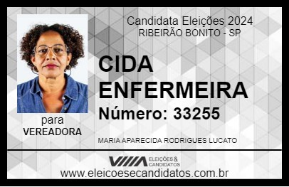 Candidato CIDA ENFERMEIRA 2024 - RIBEIRÃO BONITO - Eleições