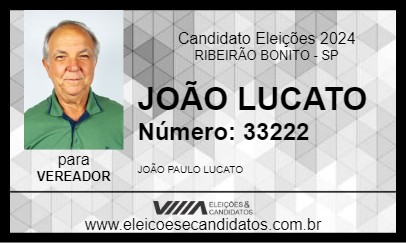 Candidato JOÃO LUCATO 2024 - RIBEIRÃO BONITO - Eleições