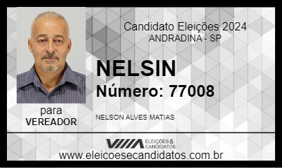 Candidato NELSIN DA MAQUINA SÃO PEDRO 2024 - ANDRADINA - Eleições