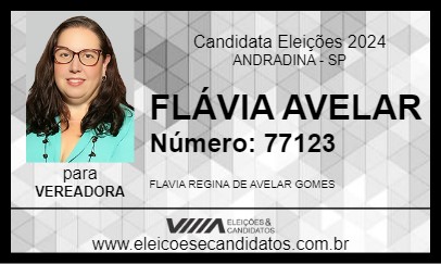 Candidato FLÁVIA AVELAR 2024 - ANDRADINA - Eleições