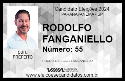 Candidato RODOLFO FANGANIELLO 2024 - PARANAPANEMA - Eleições