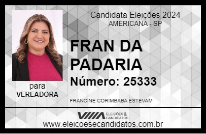 Candidato FRAN DA PADARIA 2024 - AMERICANA - Eleições