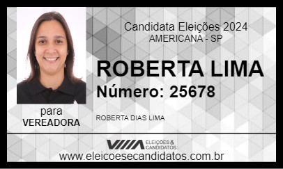 Candidato ROBERTA LIMA 2024 - AMERICANA - Eleições