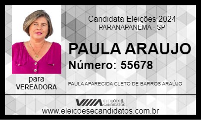 Candidato PAULA ARAUJO 2024 - PARANAPANEMA - Eleições