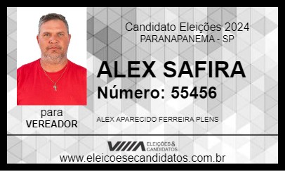 Candidato ALEX SAFIRA 2024 - PARANAPANEMA - Eleições