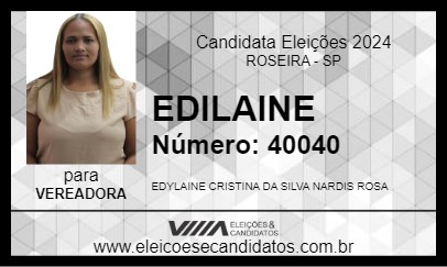 Candidato EDILAINE 2024 - ROSEIRA - Eleições