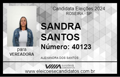 Candidato SANDRA SANTOS 2024 - ROSEIRA - Eleições