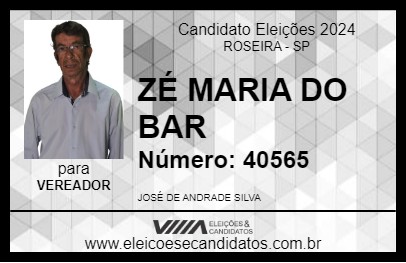 Candidato ZÉ MARIA DO BAR 2024 - ROSEIRA - Eleições