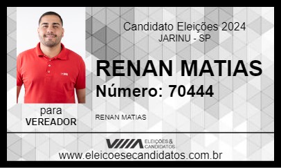 Candidato RENAN MATIAS 2024 - JARINU - Eleições