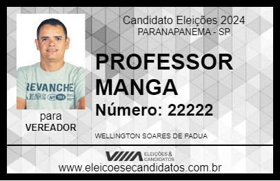 Candidato PROFESSOR MANGA 2024 - PARANAPANEMA - Eleições