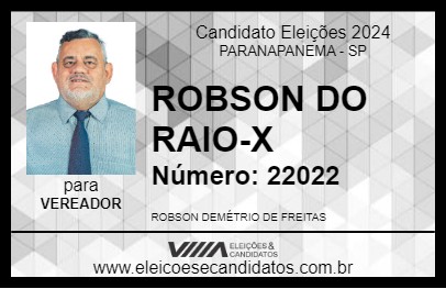 Candidato ROBSON DO RAIO-X 2024 - PARANAPANEMA - Eleições