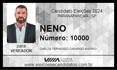 Candidato NENO 2024 - PARANAPANEMA - Eleições