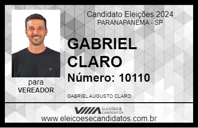 Candidato GABRIEL CLARO 2024 - PARANAPANEMA - Eleições