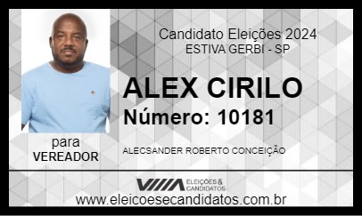 Candidato ALEX CIRILO 2024 - ESTIVA GERBI - Eleições