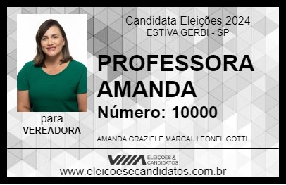 Candidato PROFESSORA AMANDA 2024 - ESTIVA GERBI - Eleições