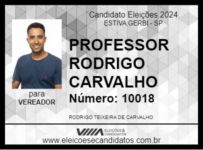 Candidato PROFESSOR RODRIGO CARVALHO 2024 - ESTIVA GERBI - Eleições