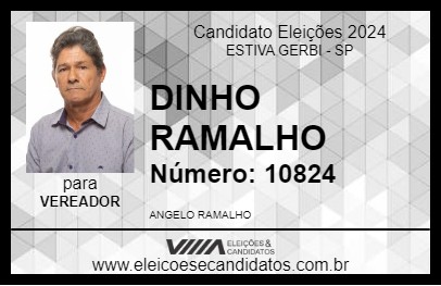 Candidato DINHO RAMALHO 2024 - ESTIVA GERBI - Eleições