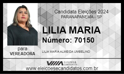 Candidato LILIA MARIA  2024 - PARANAPANEMA - Eleições