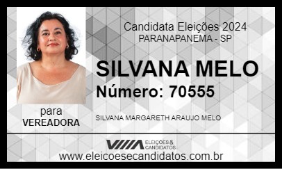 Candidato SILVANA MELO 2024 - PARANAPANEMA - Eleições