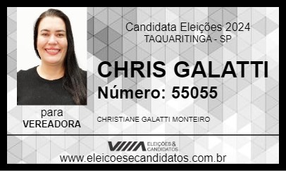 Candidato CHRIS GALATTI 2024 - TAQUARITINGA - Eleições