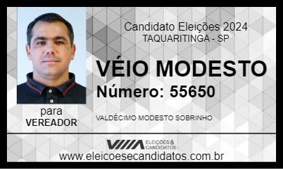 Candidato VÉIO MODESTO 2024 - TAQUARITINGA - Eleições