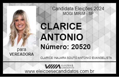 Candidato CLARICE ANTONIO 2024 - MOGI MIRIM - Eleições