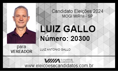 Candidato LUIZ GALLO 2024 - MOGI MIRIM - Eleições