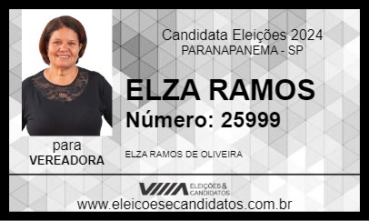 Candidato ELZA RAMOS 2024 - PARANAPANEMA - Eleições