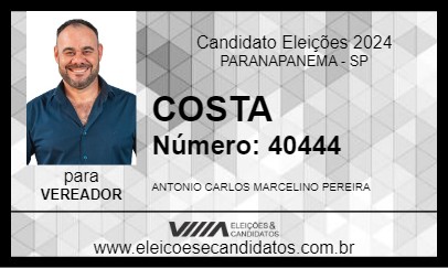 Candidato COSTA 2024 - PARANAPANEMA - Eleições