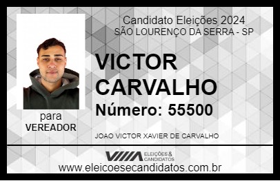 Candidato VICTOR CARVALHO 2024 - SÃO LOURENÇO DA SERRA - Eleições