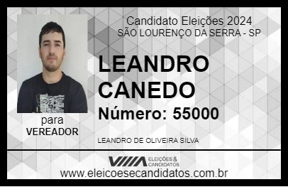 Candidato LEANDRO CANEDO 2024 - SÃO LOURENÇO DA SERRA - Eleições