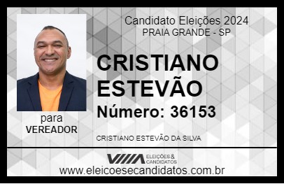 Candidato CRISTIANO ESTEVÃO 2024 - PRAIA GRANDE - Eleições