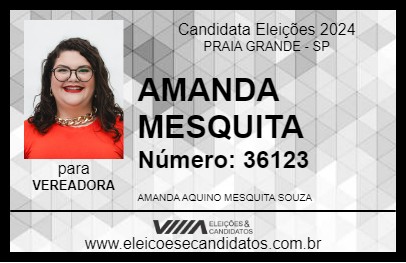 Candidato AMANDA MESQUITA 2024 - PRAIA GRANDE - Eleições