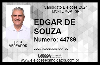 Candidato EDGAR DE SOUZA 2024 - MONTE MOR - Eleições