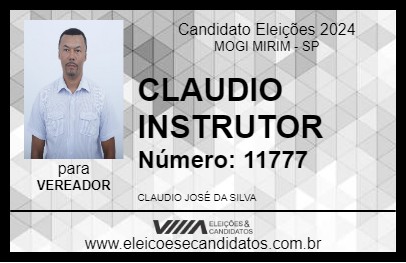 Candidato CLAUDIO INSTRUTOR 2024 - MOGI MIRIM - Eleições