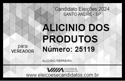 Candidato ALICINIO DOS PRODUTOS 2024 - SANTO ANDRÉ - Eleições