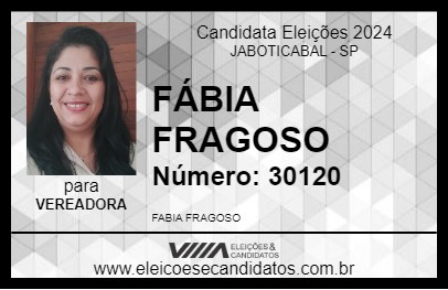 Candidato FÁBIA FRAGOSO 2024 - JABOTICABAL - Eleições