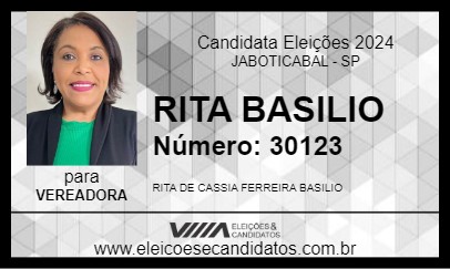 Candidato RITA BASILIO 2024 - JABOTICABAL - Eleições