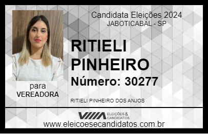 Candidato RITIELI PINHEIRO 2024 - JABOTICABAL - Eleições