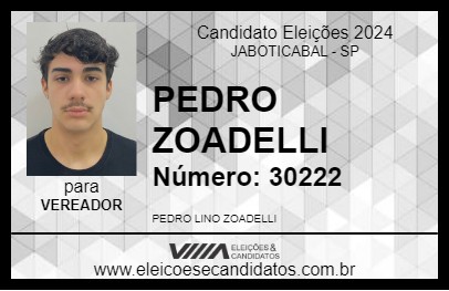 Candidato PEDRO ZOADELLI 2024 - JABOTICABAL - Eleições