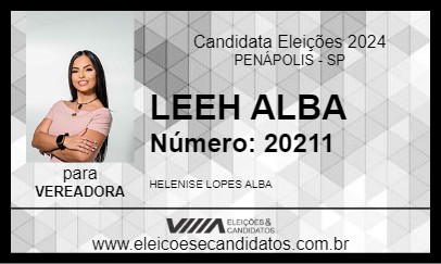 Candidato LEEH ALBA 2024 - PENÁPOLIS - Eleições