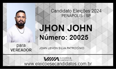 Candidato JHON JOHN 2024 - PENÁPOLIS - Eleições