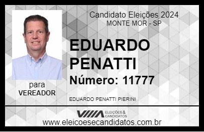 Candidato EDUARDO PENATTI 2024 - MONTE MOR - Eleições