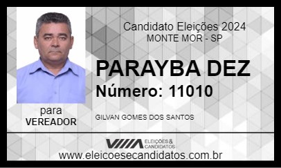 Candidato PARAYBA DEZ 2024 - MONTE MOR - Eleições