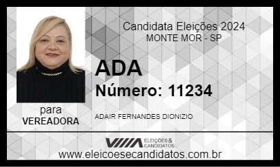 Candidato ADA 2024 - MONTE MOR - Eleições