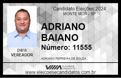 Candidato ADRIANO BAIANO 2024 - MONTE MOR - Eleições