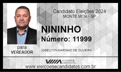 Candidato NININHO 2024 - MONTE MOR - Eleições