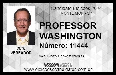 Candidato PROFESSOR WASHINGTON 2024 - MONTE MOR - Eleições